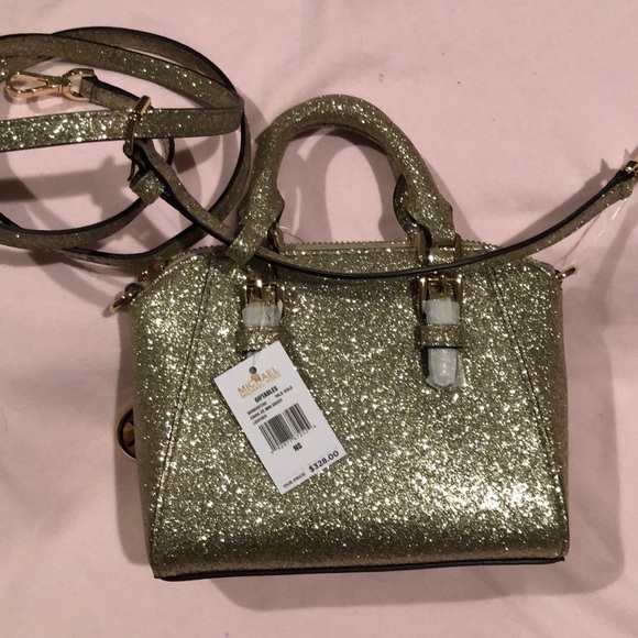 NWT glitter Gold mini Michael Kors crossbody - Picture 5 of 7